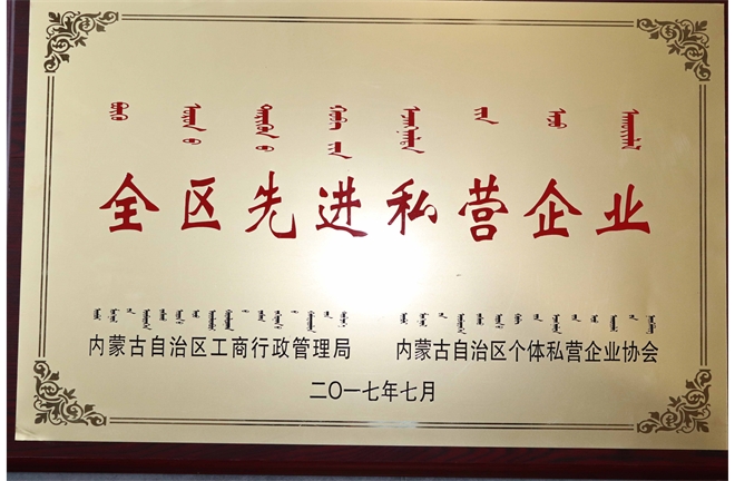 內蒙古自治區(qū)先進私營企業(yè)